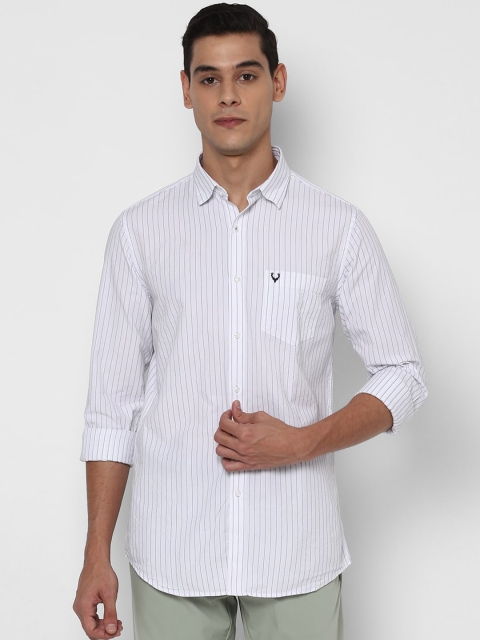 

Allen Solly Men White Modern Slim Fit Multi Stripes Striped Casual Shirt