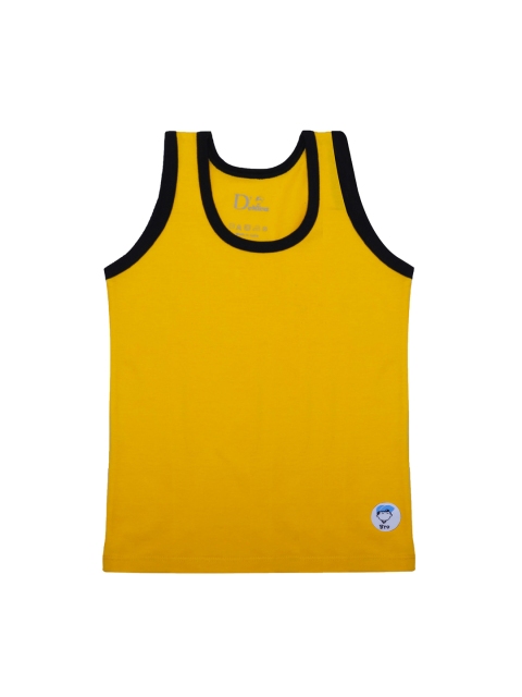 

DChica Boys Yellow Solid Cotton Innerwear Vest
