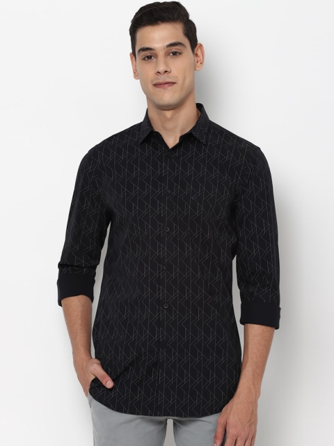 Allen Solly Men Black Slim Fit Printed Casual Shirt