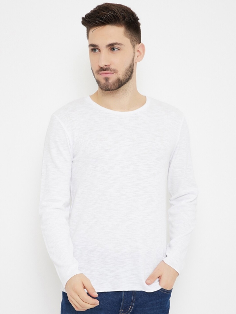 

HARBORNBAY Men White Raw Edge T-shirt