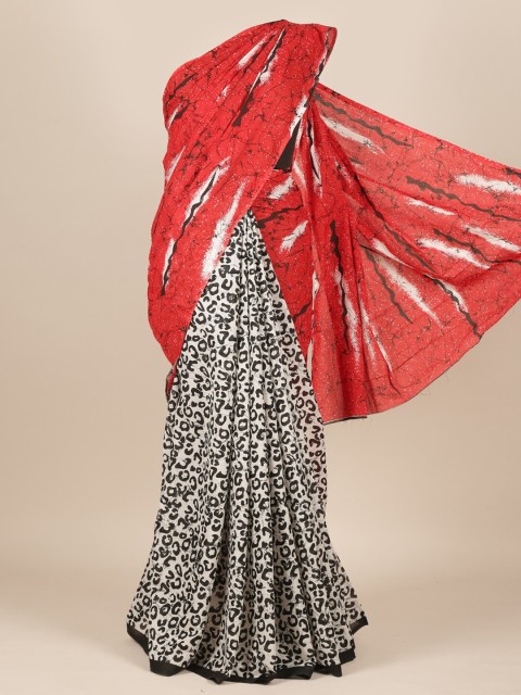

Pothys Red & Black Pure Cotton Half and Half Saree