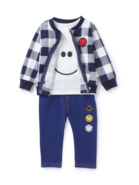 

Like A Boss Boys Blue & White Printed T-shirt with Trousers & Jacket