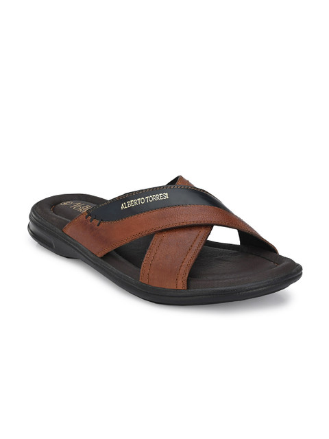 

Alberto Torresi Men Tan Brown Comfort Sandals