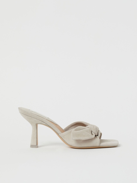 

H&M Women Beige Solid Mules