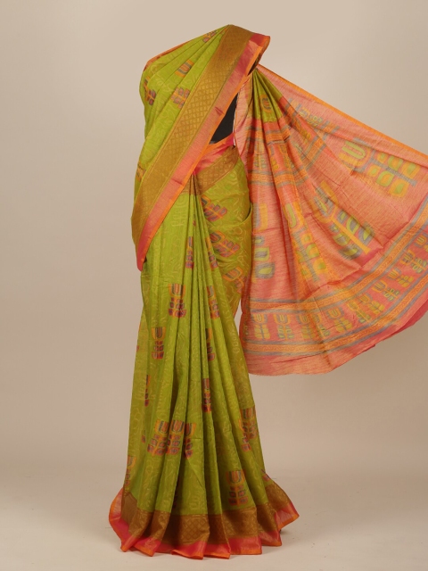 

Pothys Green Woven Design Jute Silk Saree