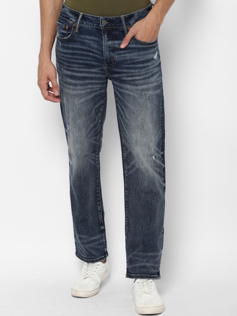 

AMERICAN EAGLE OUTFITTERS Men Blue Mildly Distressed Heavy Fade Jeans