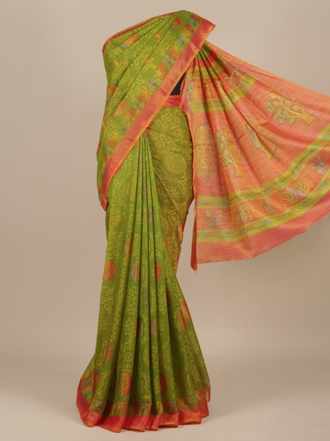

Pothys Green Woven Design Jute Silk Saree
