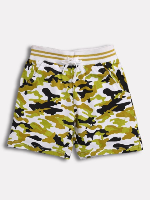 

TAMBOURINE Boys Green Camouflage Printed Mid-Rise Regular Shorts