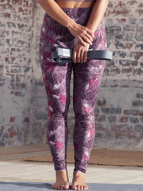 

Domyos By Decathlon Women Purple Reversible Dynamic Yoga Leggings