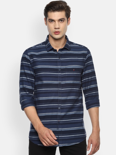 

Louis Philippe Sport Men Navy Blue Slim Fit Multi Stripes Striped Casual Shirt