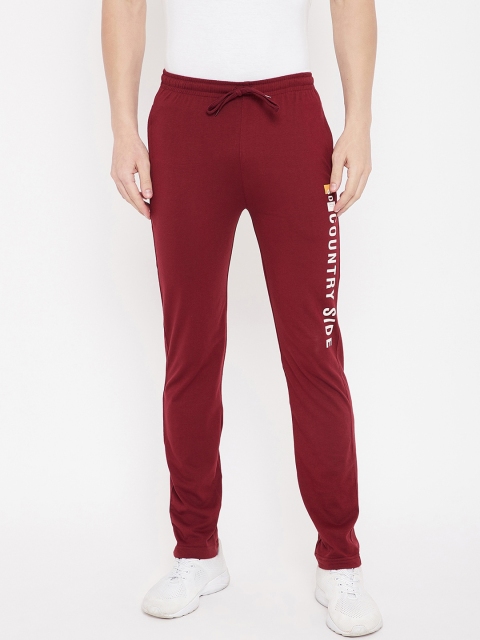 

Duke Men Maroon Solid Straight-Fit Track Pants