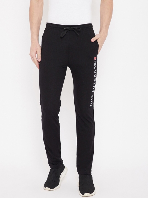

Duke Men Black Solid Straight-Fit Cotton Track Pants