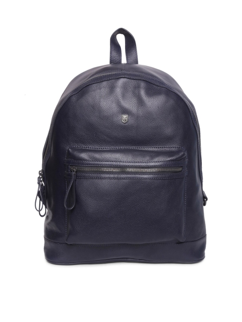 

TOM LANG LONDON Unisex Navy Blue Solid Leather Backpack