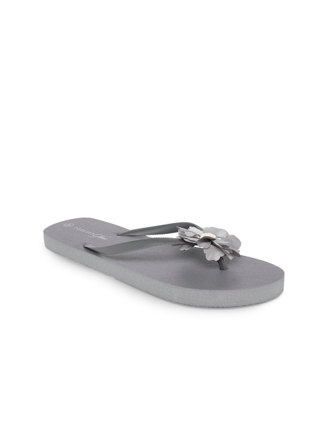 

Forever Glam by Pantaloons Women Grey & White Embellished Sliders