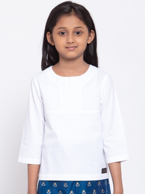 

Zotw Unisex Kids White Organic Cotton Organic Cotton Kurta