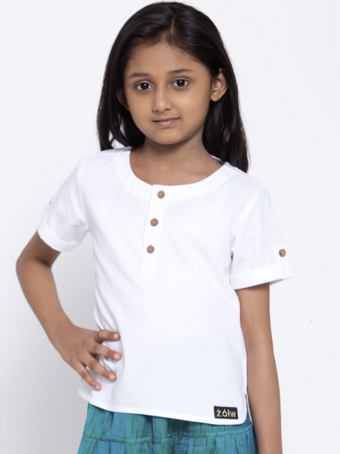 

Zotw Unisex Kids White Organic Cotton Organic Cotton Kurta