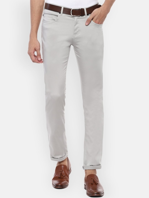 

V Dot Men Grey Slim Fit Chinos Trousers