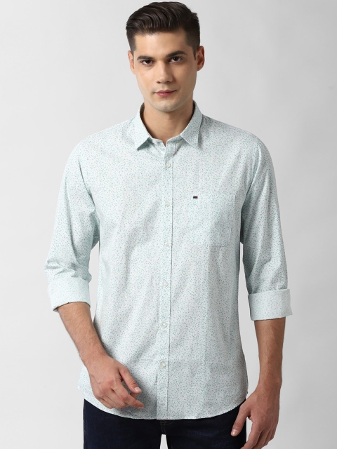 

Peter England Casuals Men Green Slim Fit Floral Printed Casual Shirt