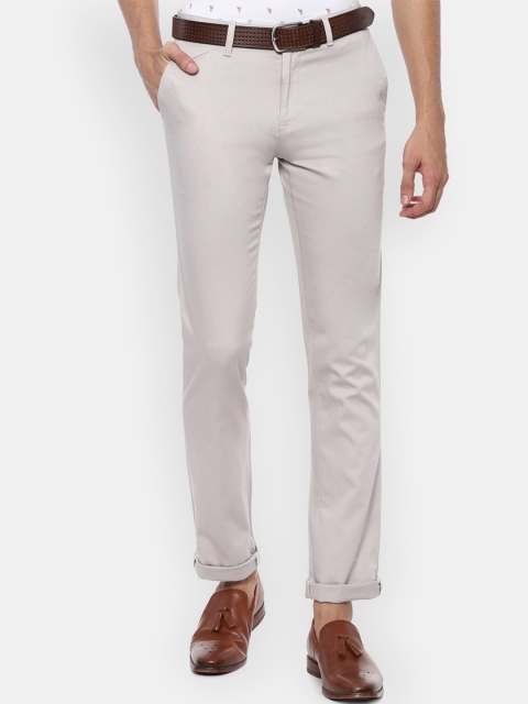 

V Dot Men Grey Slim Fit Regular Trousers