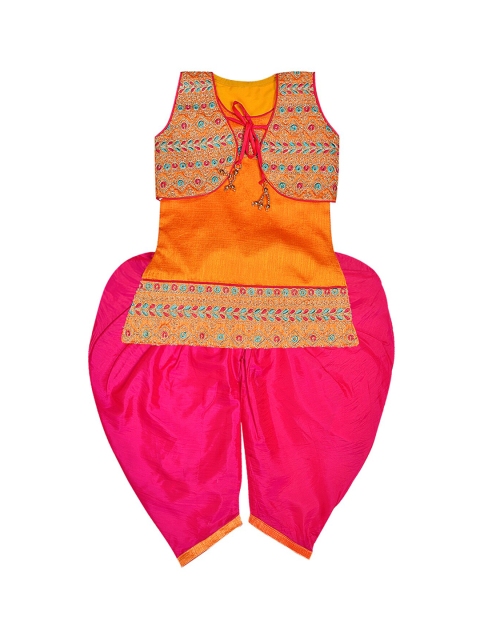 

Wish Karo Girls Yellow Ethnic Motifs Embroidered Kurti with Patiala