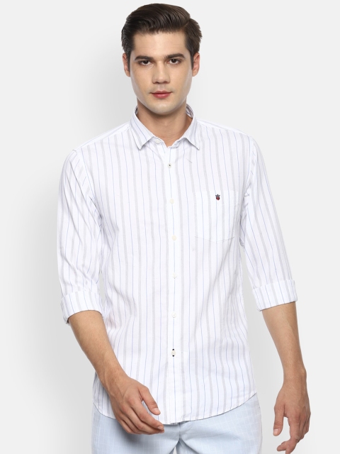 

Louis Philippe Sport Men & Black White Slim Fit Multi Striped Cotton Casual Shirt