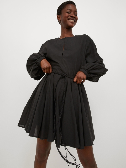 

H&M Black Tie-Belt Dress