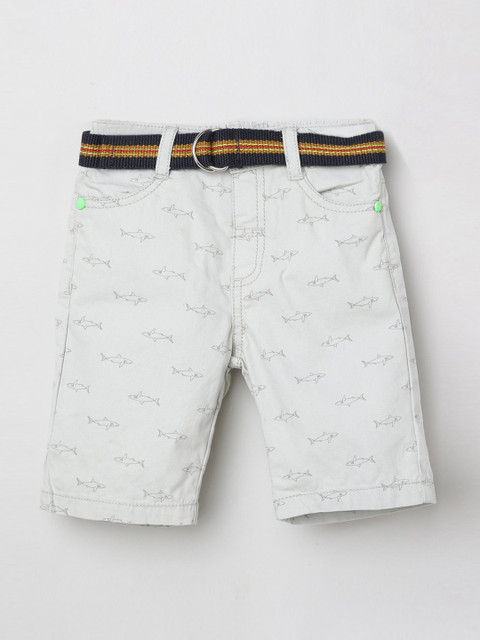 

max Boys Grey Printed Mid-Rise Regular Shorts