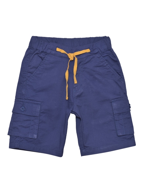 

612 league Boys Navy Blue Mid-Rise Cotton Cargo Shorts