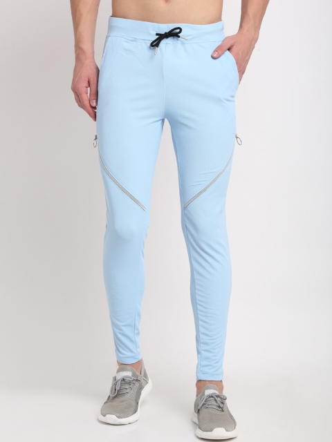 

NEUDIS Men Blue Solid Slim-Fit Track Pants