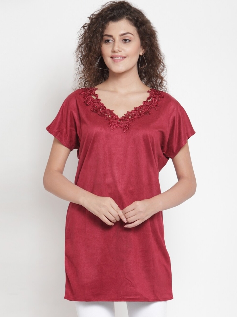 

Global Republic Women Maroon Solid Tunic