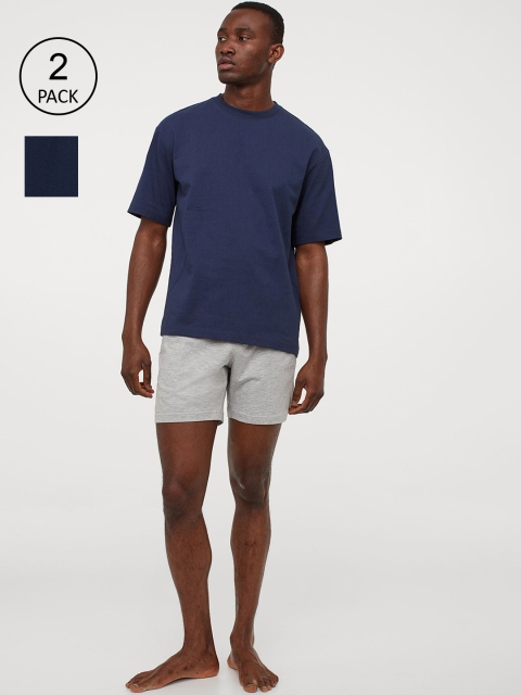 

H&M Men Grey & Navy Blue 2-Pack Pyjama Shorts