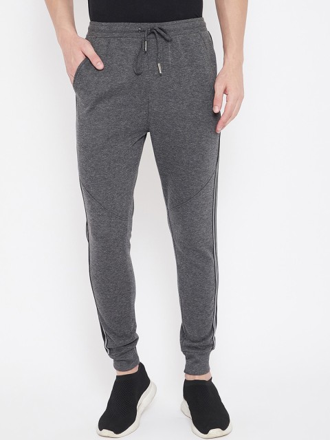 

Duke Men Grey Solid Slim-Fit Cotton Joggers