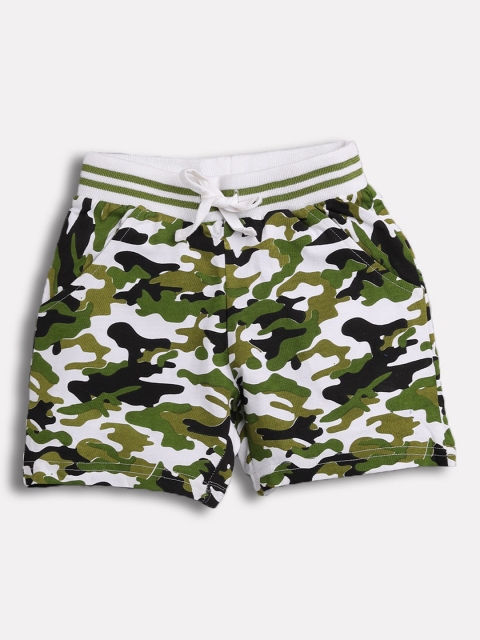 

TAMBOURINE Boys Green Camouflage Printed Mid-Rise Regular Shorts