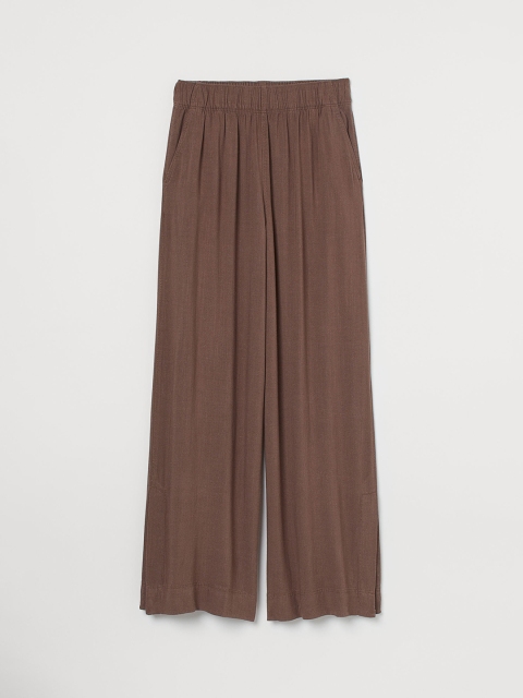 

H&M Brown Linen-Blend Trousers