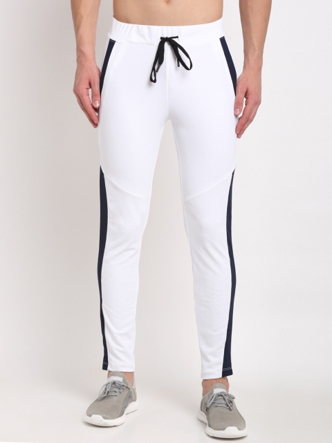 

NEUDIS Men White Solid Structured Slim-Fit Track Pants
