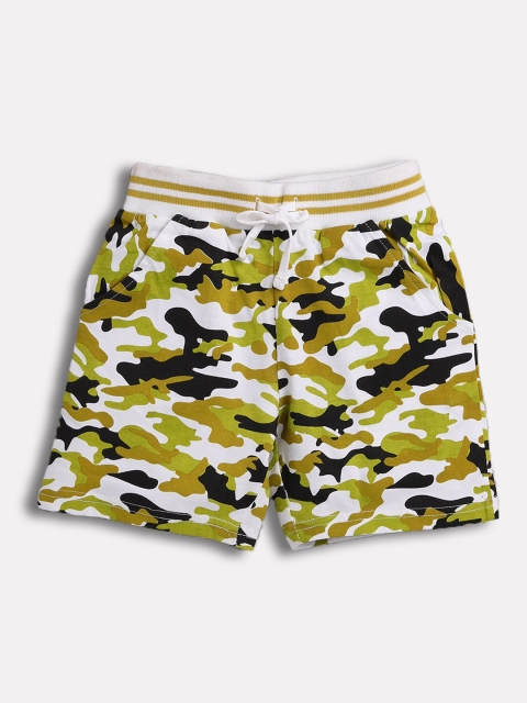 

TAMBOURINE Boys Green Camouflage Printed Mid-Rise Regular Shorts