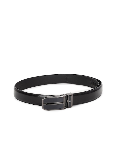 Van Heusen Men Black Textured Leather Belt