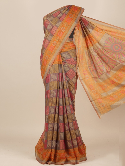 

Pothys Multi Ethnic Motifs Jute Silk Saree