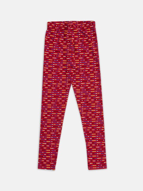 

POPPERS by Pantaloons Girls Red & Yellow Printed Pure Cotton Leggings