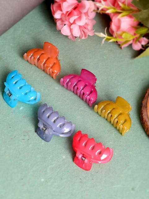 

Silvermerc Designs Women Pink & Blue Set of 6 Claw Clips