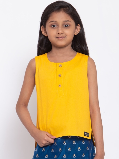 

Zotw Unisex Kids Yellow Organic Cotton Organic Cotton Kurta