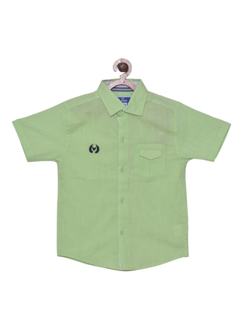 

612 league Boys Green Cotton Casual Shirt