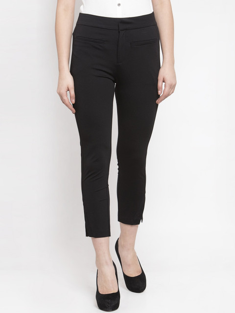 

Global Republic Women Black Slim Fit Regular Trousers