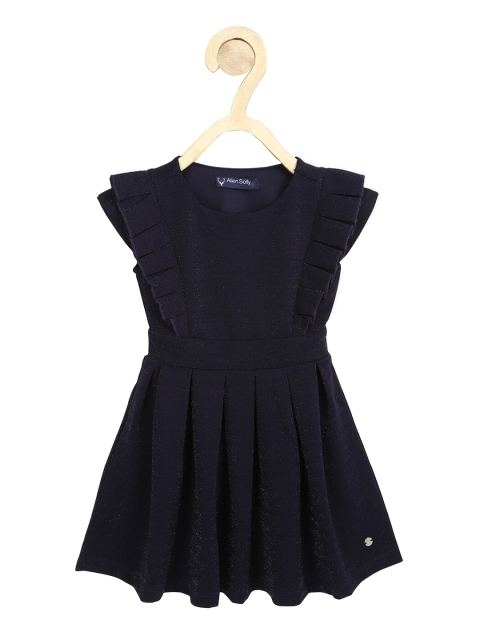 

Allen Solly Junior Navy Blue Solid Fit and Flare Dress with Gathers
