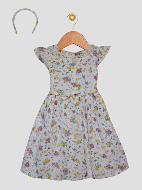 

Bella Moda Off White & Pink Floral A-Line Dress & Headband
