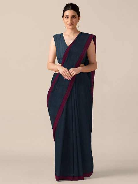 

Taneira Black & Burgundy Pure Cotton Mangalagiri Saree