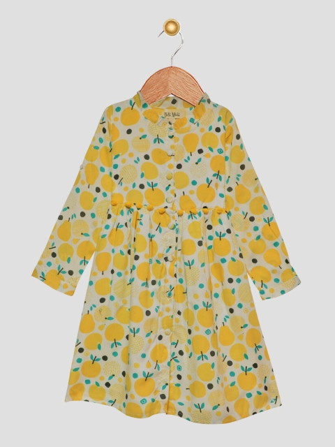 

Bella Moda Yellow A-Line Dress