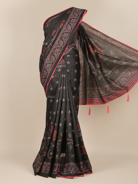 

Pothys Black & Pink Ethnic Motifs Printed Cotton Blend Saree