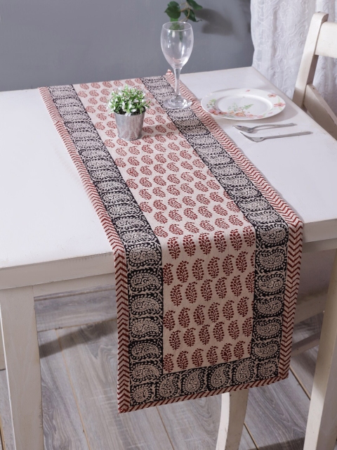 

RANGDESI Pink & Red Bagh Handblock Printed Cotton Table Runner
