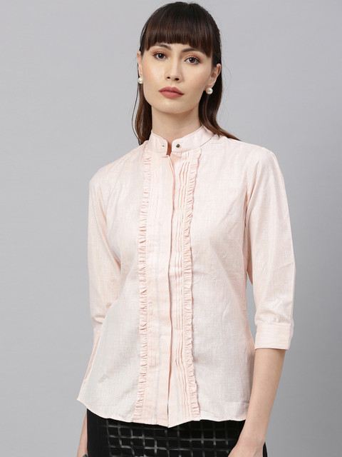 

Park Avenue Woman Women Peach Casual Shirt